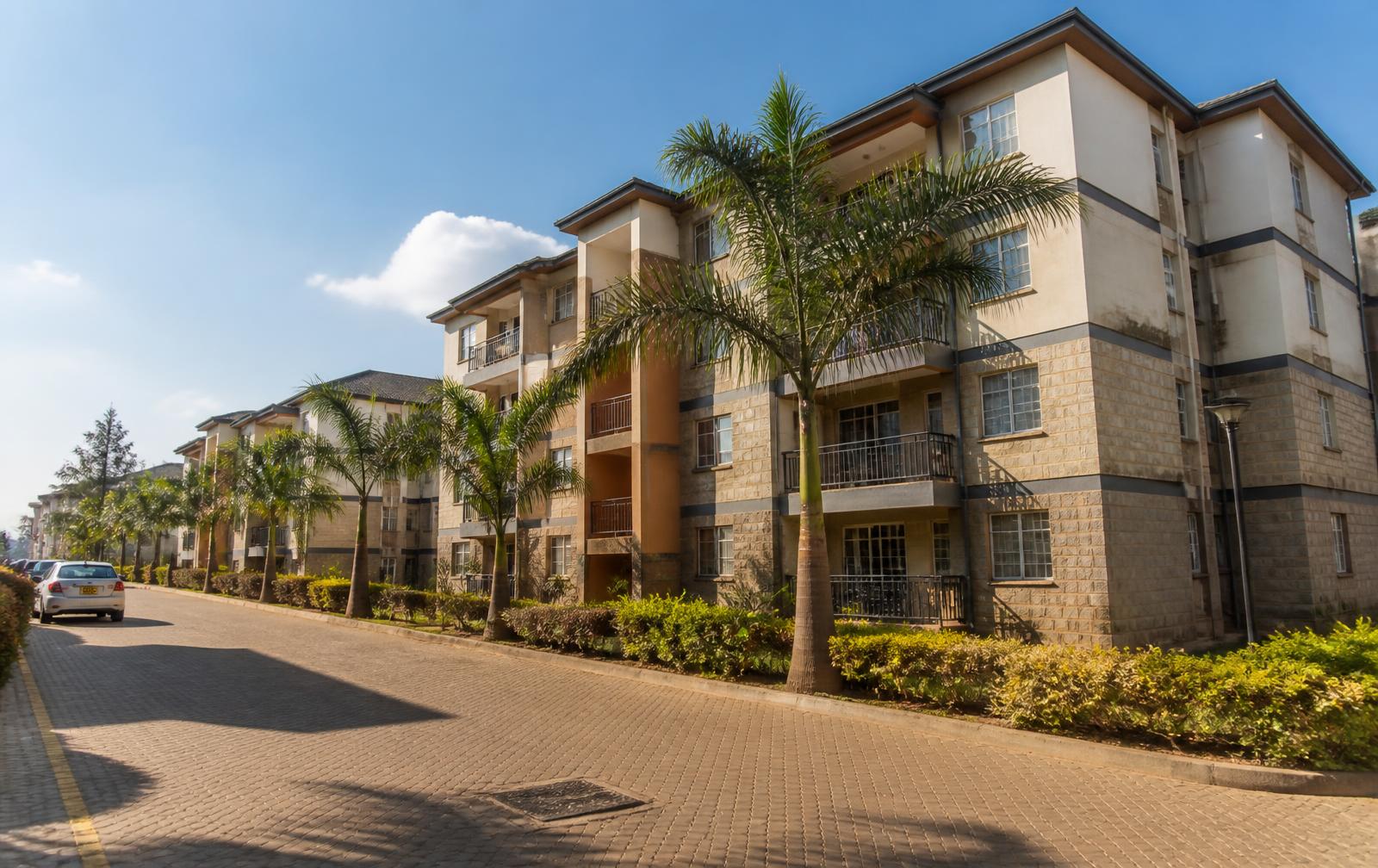 Newly built affordable housing apartment blocks in Kenya